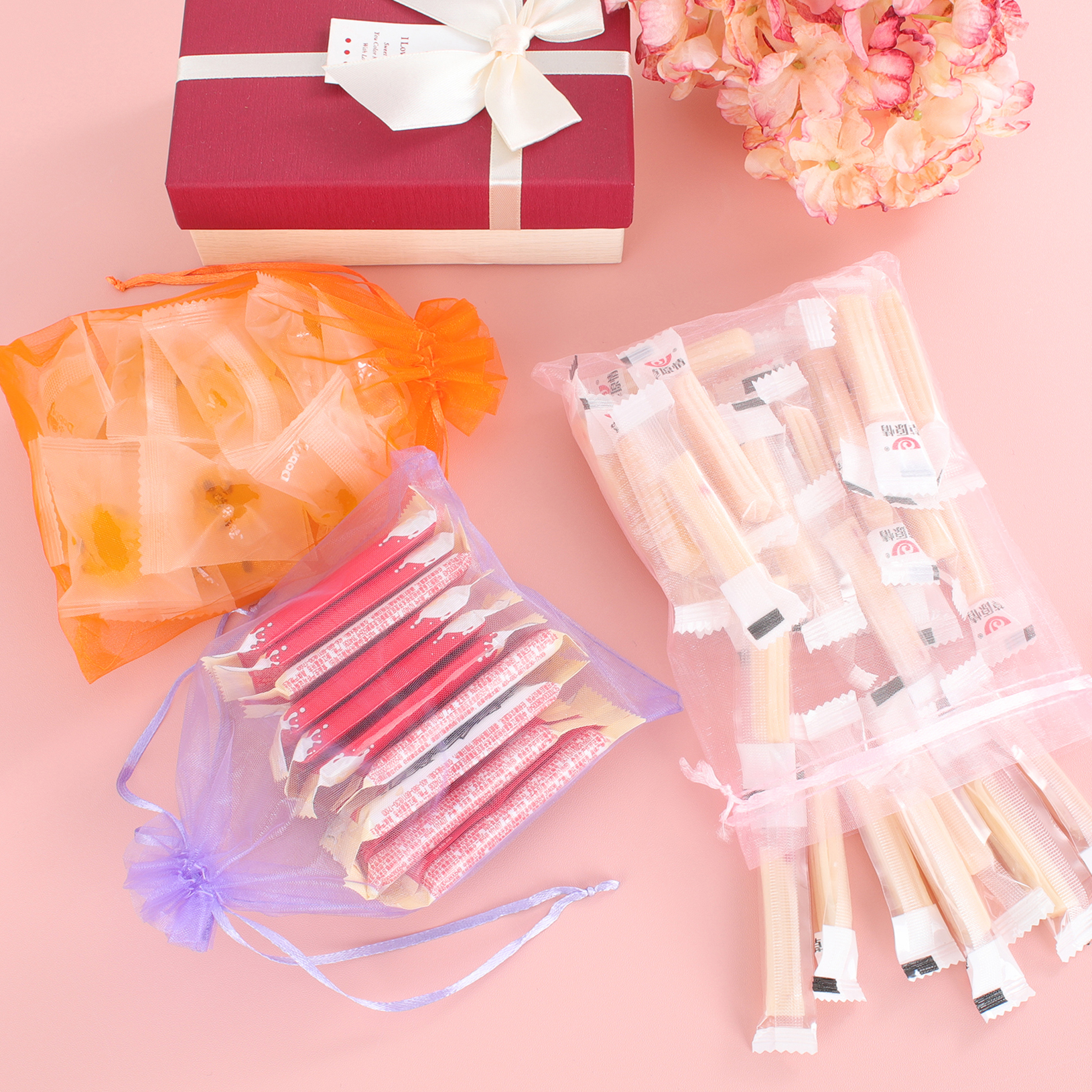 Ponpon 120-Pack Organza Drawstring Gift Bags, 5" x 7" photo 6