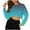 Green, variant on Jalioing Crop Tops for Women Gradient Crew Neck Long Sleeve Trendy Tops Summer Fashion Going Out Shirts