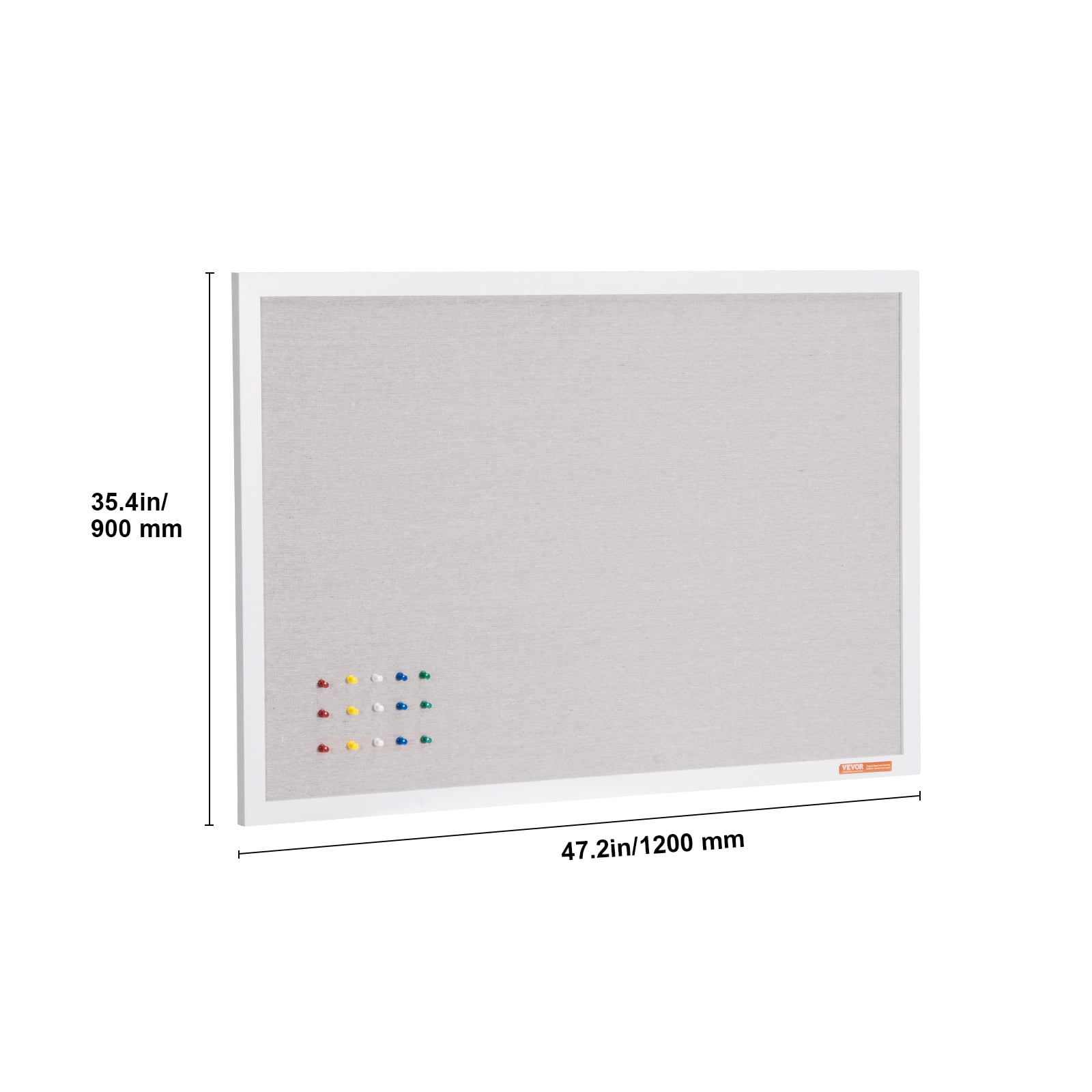 VEVOR 48"x36" White Cork Board with Linen Surface – Stylish Wall-Mounted Bulletin Board for Home, School, Office – Elegant & Functional Noticeboard