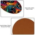 thumbnail image 5 of Musical Note Round Coasters Set of 6, Microfiber Leather Drink Coasters, 11x11 cm/4.3x4.3 in, Table Coasters for Glasses, Cups, Mugs - Black, 5 of 6