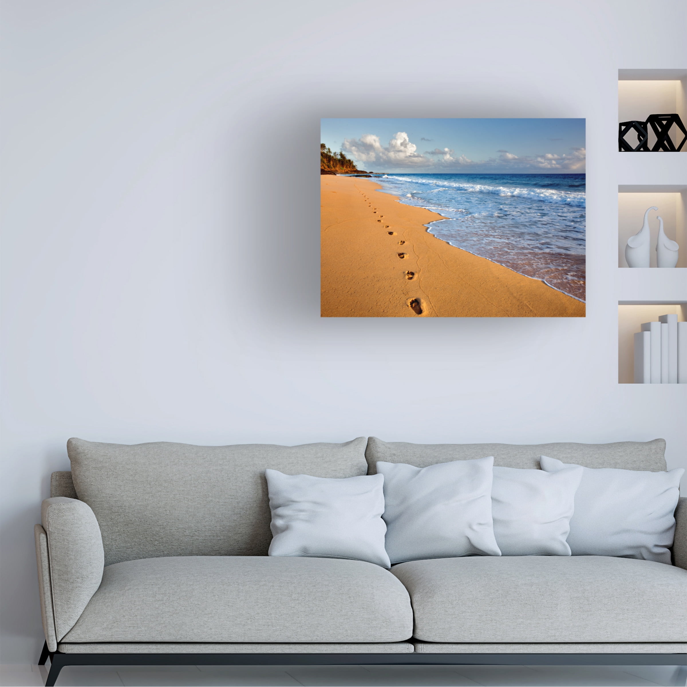 Dennis Frates 'Foot Prints In The Sand 1' Canvas Art