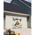 thumbnail image 4 of Cartoon Groundhog Garage Door Banner Covers, Wake Up Spring Is Coming Linen Texture Large Hanging Indoor/Outdoor Backdrop Background for Christmas Winter Party Decor, 6.9x8 FT, 4 of 9
