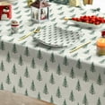 thumbnail image 4 of Christmas Tablecloth 60×60 Inch Square, Trees Green Boho Washable Table Cover for Party Picnic Dinner Decor, 4 of 5