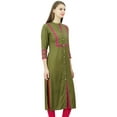 thumbnail image 3 of Phagun Womens Rayon Straight Tunic Kurta Open Front Kurti Mandarin Collar Indian Top, 3 of 8