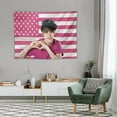 thumbnail image 3 of Justin American Stars Tapestry Stars Bieber Flag Tapestry Suitable for College Dormitory Bedroom Living Room Office Party Decoration 40x60in Gift, 3 of 8