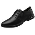thumbnail image 2 of Tawop Dress Shoes Men Faux Leather Casual Dress Shoes Comfy Business Lace Up Soft Sole Oxfords Black Size:5.5, 2 of 5