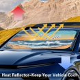 thumbnail image 4 of KUIFORTI Black Cat Windshield Sunshade Block Heat and Sun UV Rays, Foldable Front Windshield Sun Shade, Sun Visor for Car- Keeps Your Vehicle Cool, 66.53×34.44 Inch, 4 of 6