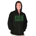 thumbnail image 3 of Free Hugs Cute Optimistic St. Pattys Zip Up Hoodie Men's Women's Brisco Brands S, 3 of 6