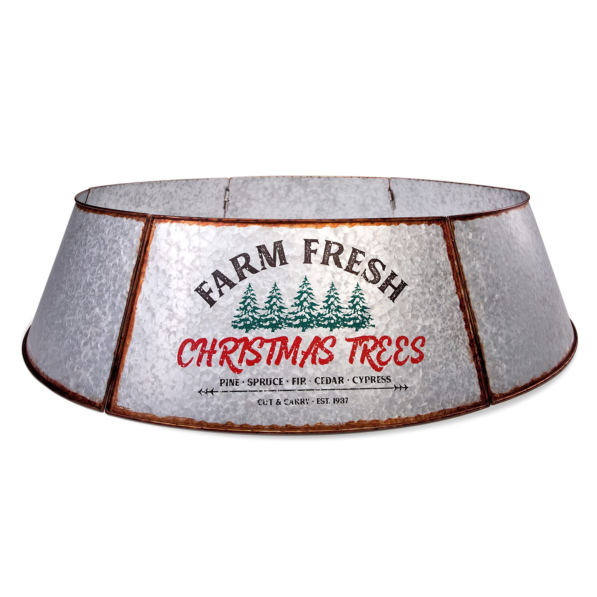 Galvanized Tree Collar Large To Small Christmas Tree. Adjustable