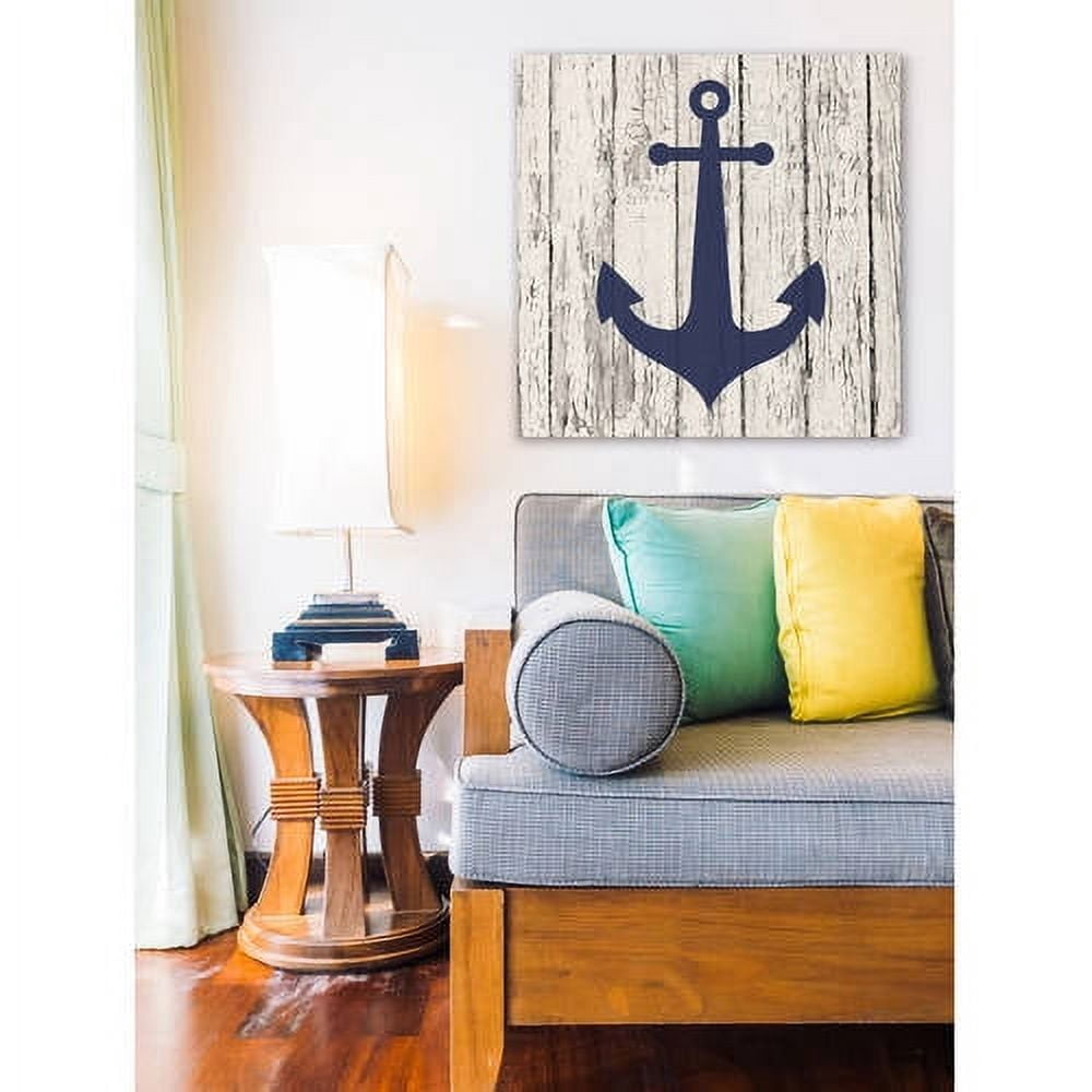 "Blue Anchor" Painting Print on Wrapped Canvas
