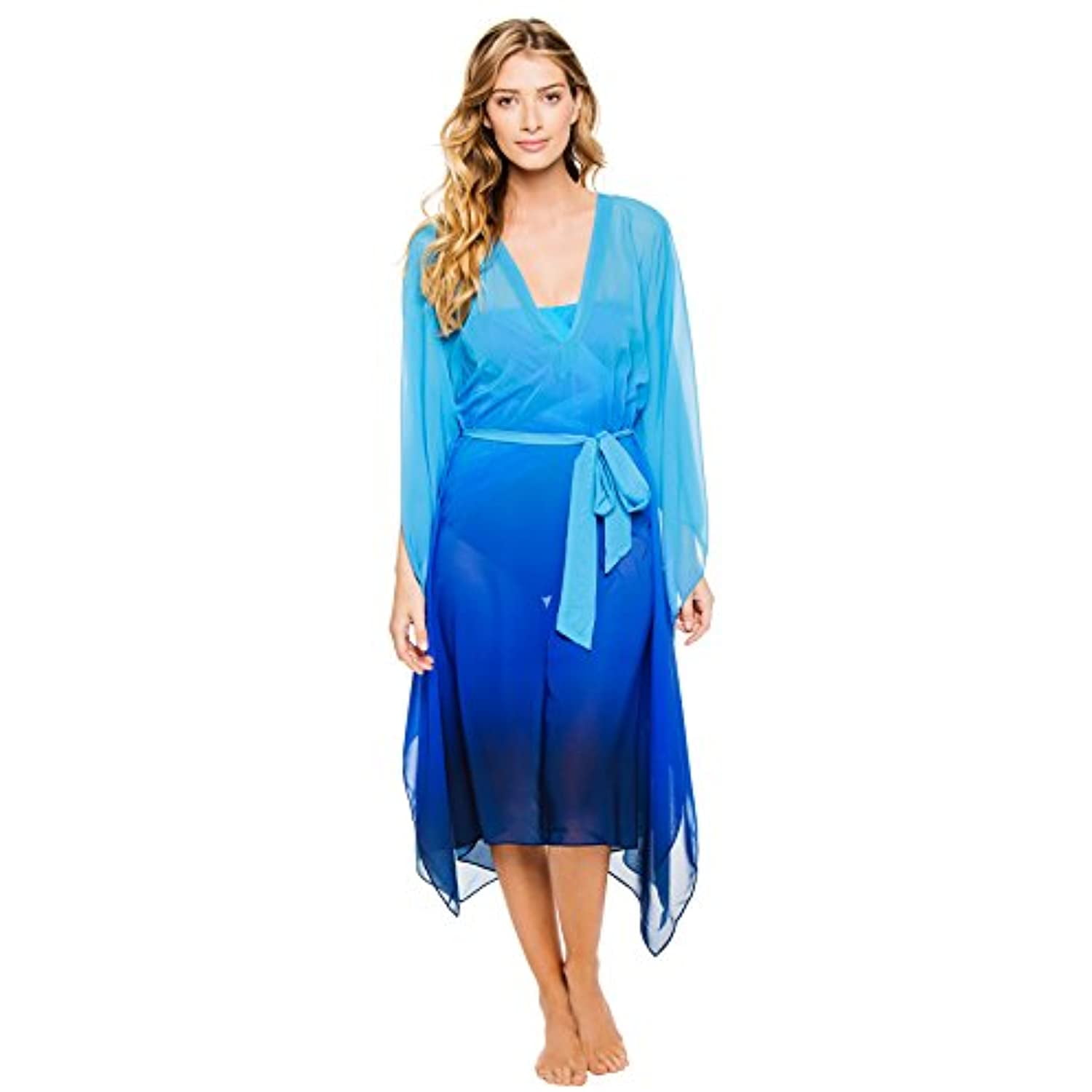 Gottex Women S Harmony Multi Caftan Swim Cover Up Ocean Blue S Walmart Com