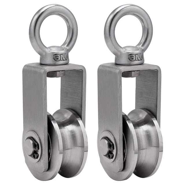 Poulie Pivotante, Roulement en Acier Inoxydable à l'Intérieur Assure un Fonctionnement Fluide et Silencieux pour une Utilisation Intérieure et Extérieure (Taille de Corde Max : 11mm)