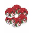 thumbnail image 7 of 13 Inch Round Placemats Set of 6, Red Snowman Christmas Non Slip Heat Insulation PP Table Mats, Xmas Tree Snowflake Winter Branches Washable Place Mats for Kitchen Dining Party Table Decor, 7 of 7