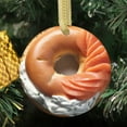thumbnail image 2 of Ceramic Christmas Ornament (Flat Design - NOT 3D,) of a Cute Bagel with Lox and Cream Cheese Novelty Funny Bagels Bread Bakery Foodie Lover Food Novelty Xmas Tree Ornaments Gifts, 2 of 3