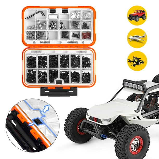 Sujetadores Hardware 537 Piezas Kuymtek Portátiles para Camiones Coches RC A Escala 1/8 1/10 1/12 1/16