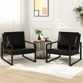 thumbnail image 2 of AWQM Modern PU Leather Accent Chair Arm Chair with Extra-Thick Padded Backrest and Seat Cushion Sofa Chairs for Living Room Bedroom, 105 Degree Slant Back, Non-Slip Adsorption Feet, Black, 2 of 7