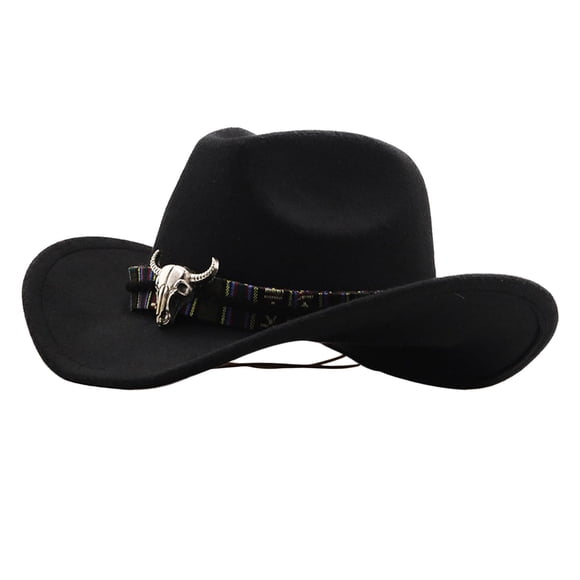 Sombrero de vaquero occidental de moda Accesorio de disfraces Favores de fiesta Talla única para la mayoría m negro Yuyangstore Sombrero de vaquero occidental
