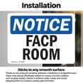 thumbnail image 2 of (2 Pack) FACP Room OSHA Notice Sign 18 Inch X 12 Inch Vinyl Label Decal Sticker Weather Resistant, UV Protected for Workplace, Business, and Construction Site, Made in the USA, 2 of 6