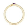 thumbnail image 2 of ANGARA Natural Solitaire Amethyst Knot Promise Ring with Diamond in 14K Yellow Gold for Women (Size-3.2mm) | February Birthstone, Birthday, Anniversary, Jewelry Gift for Women | Natural Amethyst Ring, 2 of 8
