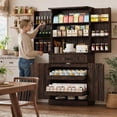 thumbnail image 2 of ChVans Large Kitchen Pantry Cabinet with 3 Drawers & 6 Door Storage Racks, 71" Tall Farmhouse Storage Cabinet with Metal-Reinforced Shelves for Kitchen Dining Room Living Room, 2 of 8