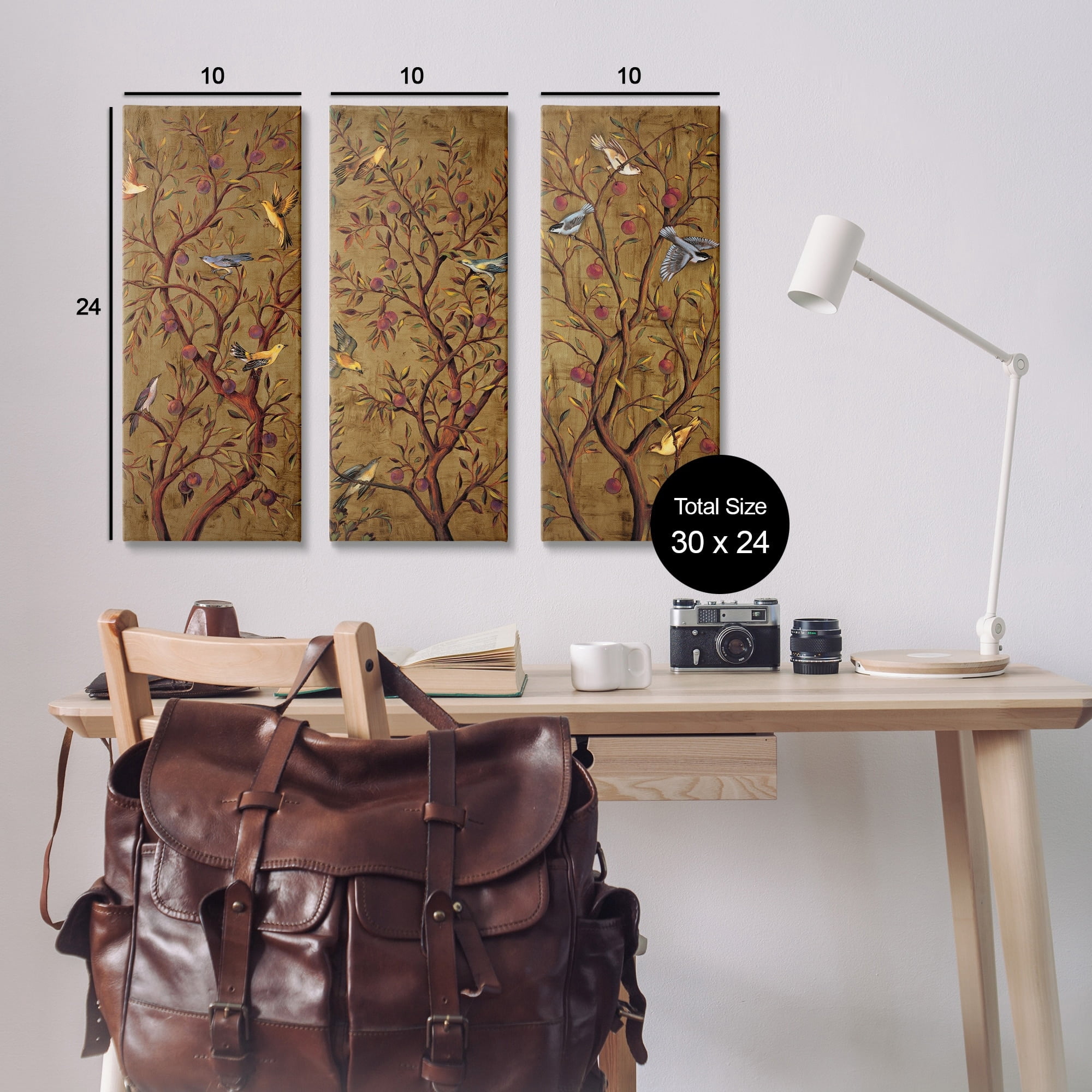 Stupell Industries Regal Plum Tree Vintage Perched Birds Canvas Wall Art by Rodolfo Jimenez