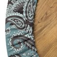 thumbnail image 5 of Ambesonne Oriental Floral Fitted Round Tablecloth, Boho Bloom Paisley, 56"- 60" Diameter, Cadet Blue Dark Cocoa, 5 of 5