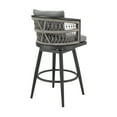 thumbnail image 3 of Zella Outdoor Swivel Bar or Counter Stool in Aluminum with Rope and Cushions, 3 of 8