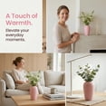 thumbnail image 3 of Unique Bargains Ceramic Ribbed Textured Flower Vase Pink 3.1" x 3.1" x 6.1", 3 of 5