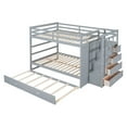 thumbnail image 4 of Harper & Bright Designs Full Over Full Bunk Bed with Trundle and Stairs, WoodBunk Beds with Storage Drawers and Guardrail for Adults, Gray, 4 of 13