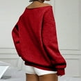 thumbnail image 4 of Qwertyu Womens Off Shoulder Sweatshirt Drop Shoulder Oversized Long Sleeve Pullover Top Red 2XL, 4 of 7