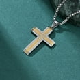 thumbnail image 2 of Men's Titanium Steel Two-tone Inlaid Cross Pendant, 2 of 2
