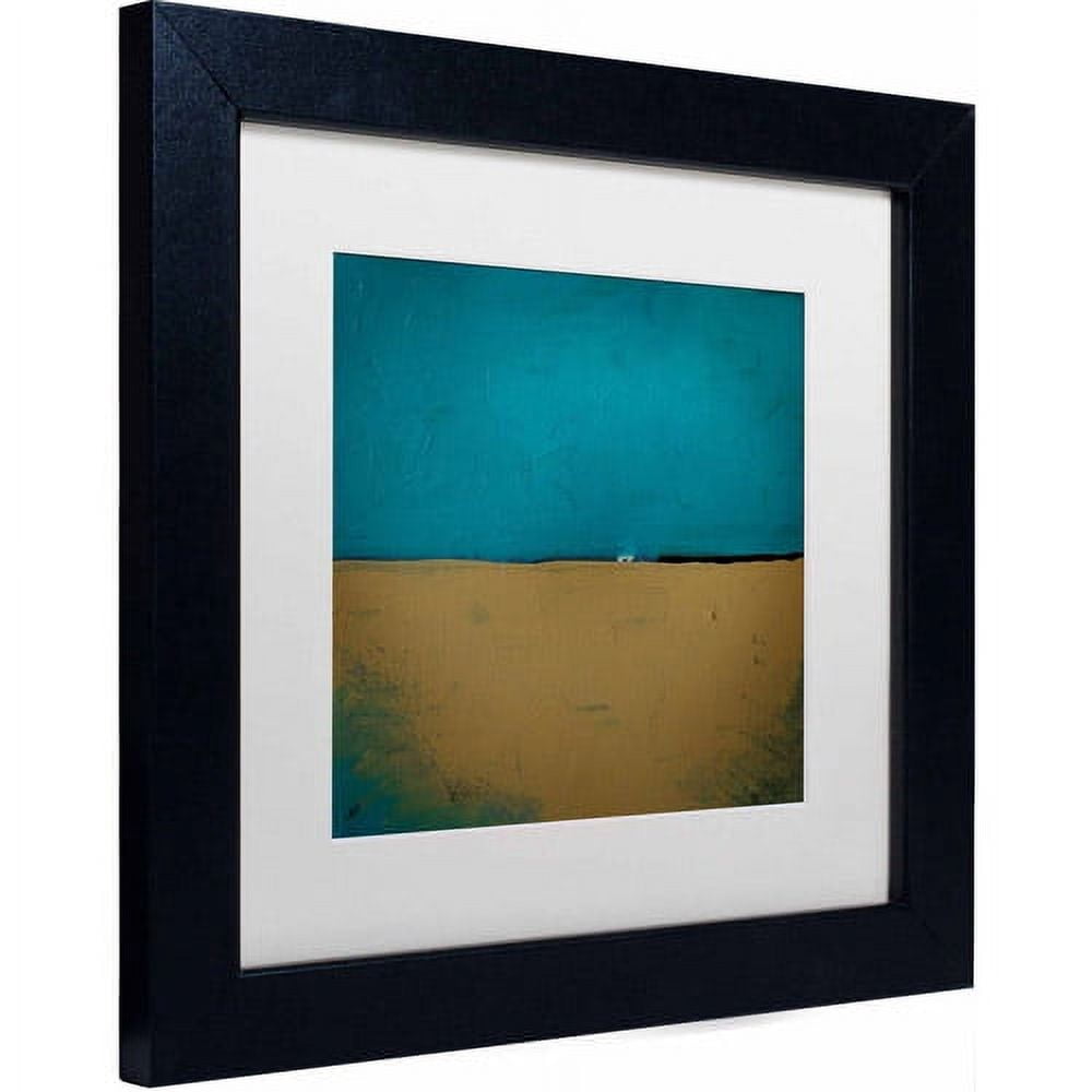Trademark Fine Art "Teal Horizon" Canvas Art by Nicole Dietz, White Matte, Black Frame