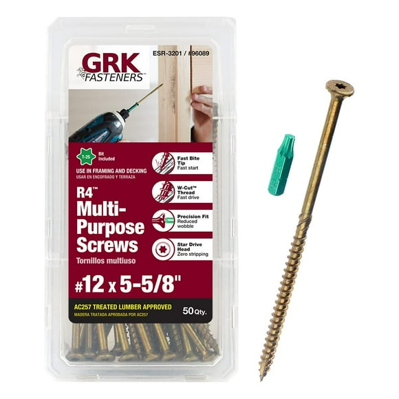 Tornillos GRK R4 de 12/14 x 14 cm, multiusos, 50 unidades
