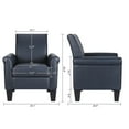 thumbnail image 3 of Dazone Accent Leather Arm Chair, Modern Faux Leather Single Sofa Seat Club Chair Armchair For Living Room, Navy Blue, 3 of 6