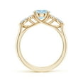 thumbnail image 2 of ANGARA Natural Oval 1.5 ct Aquamarine Engagement Ring with Diamonds in 14K Yellow Gold for Women (Size-9x7mm) | March Birthstone, Anniversary, Jewelry Gift for Women | Natural Aquamarine Ring, 2 of 9
