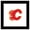 Black Framed Version, variant on Gallery Pops NHL Calgary Flames - Primary Logo Mark Wall Art, Unframed Version, 12" x 12"
