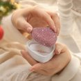 thumbnail image 6 of Rhinestone Inlaid Heart Shaped Metal Box, Festive Gift Container Multi-Purpose Storage Case, Crystal Ornaments Eye-Catching, Hinged Lid Easy Opening, Holiday Present Packing Tabletop Decor, 6 of 7