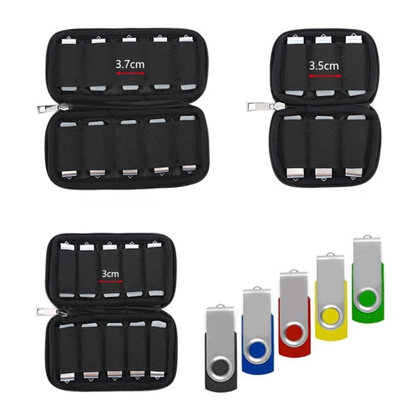 Yirtree Multifunction Big Capability USB Flash Hard Drives Case Bag for U Disk USB Drive SD Memory Card with Credit Card Slot Holder - USB Flash Drives Organizer Case Protective Storage Bag