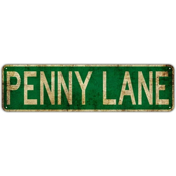 Penny Lane Street Sign Rustic Vintage Retro Metal Decor Wall Shop Man Cave Bar Fun Metal Sign 4x16 Inch Vintage Plaque Handicraft Best Gift Metal Tin Sign