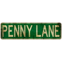 Penny Lane Street Sign Rustic Vintage Retro Metal Decor Wall Shop Man Cave Bar Fun Metal Sign 4x16 Inch Vintage Plaque Handicraft Best Gift Metal Tin Sign