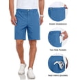 thumbnail image 3 of Little Donkey Andy Men's Bermuda 9 Inch Lightweight Quick Dry Stretch Shorts Golf Hiking Light Blue Heather XL, 3 of 7