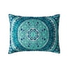 Mainstays Traditional Teal Medallion Pillow Sham, King (1 Count)