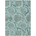 thumbnail image 2 of HomeRoots 585674 9 x 12 ft. Floral Washable Indoor & Outdoor Traditional Rectangle Area Rug, Teal Blue, Gray & Aqua, 2 of 5