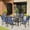 Blue, variant on Patio Dining Set, 7PCS Outdoor Plastic-Wood Table & Textilene Chairs Set, Outdoor Furniture Dining Table Set, Garden Porch Backyard Poolside Sectional Conversation Set
