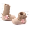 thumbnail image 3 of Dakaela 0-18M Baby Booties Newborn Infant Knit Sock Shoes Toddler Boys Girls Winter Warm Unisex First Walkers Ankle Crib Slippers Beige, 3 of 6