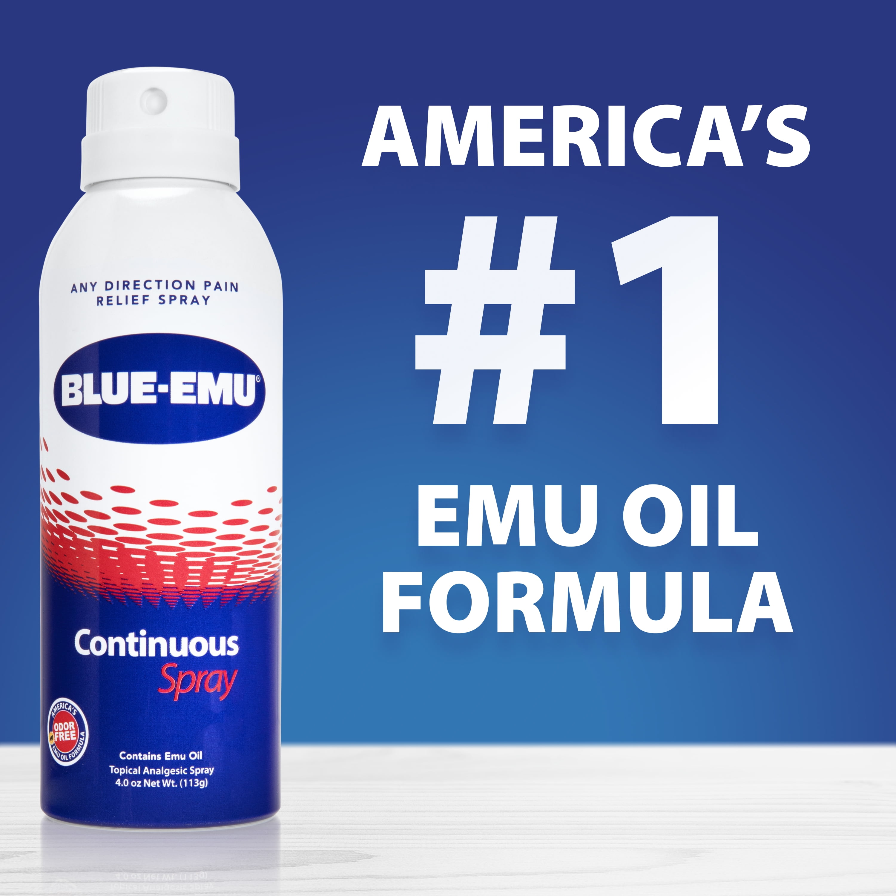 (3 pack) Blue-Emu Continuous Pain Relief Spray for Arthritis, 10% Trolamine Salicylate, 4 oz