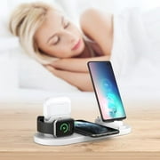Wireless 3 In 1 Pad Fast Apple Dock Station For Air Pods Pro 1 2 Iwatch Series 1 2 3 4 5 Iphone 8 8 Plus X Xr Xs Max 11 11 Pro Max, With Qc 3.0 Adapter