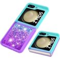 thumbnail image 4 of Clear Case for Samsung Galaxy Z Flip 5 5G for Girls Women, Liquid Glitter Sparkle Bling Cute Case Gradient Quicksand Cover for Samsung Galaxy Z Flip5 5G JB Bluish Violet, 4 of 13