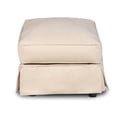 thumbnail image 4 of Pemberly Row T-Cushion Fabric Slipcovered Chair with Ottoman in Tan, 4 of 8