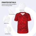 thumbnail image 3 of KLL Red Rose for Men's Baseball Shirts,Short Sleeve Casual Shirts Button Down Shirt for Men Beach Summer Wedding Shirt-Medium, 3 of 7